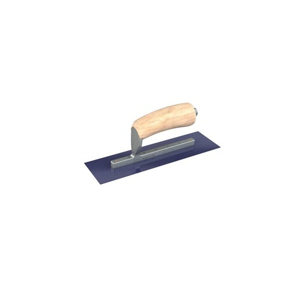 Ultra Flex Blue Steel Finishing Trowel - Sqaure End - 10" x 3" with Camel Back Wood Handle